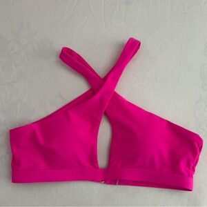 Pink bikini top with cut out detail size small